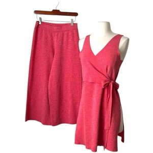 ADOLFO DOMINGUEZ 2 Piece Knit Pant Set Lounge Wear Coastal Casual, Size Small